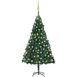 vidaXL LEDs&Ball Set Christmas Tree 59.1"