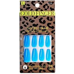 GoldFinger Press On Nails Full Cover Nails Glue On Nails Manicure Long Fake Nails with Glue