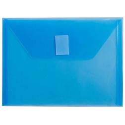 Jam Paper Plastic Envelopes with Hook & Loop Closure, Index Booklet, 5.5 x 7.5, Blue, 12/Pack (920V0BU) Blue