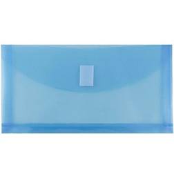 Jam Paper 5.25" x 10" Plastic Hook & Loop Closure Envelopes, 12ct. in Blue MichaelsÂ Blue 5.25" x 10"