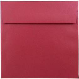 Jam Paper Â 6.5 x 6.5 Square Metallic Invitation Envelopes, Stardream Jupiter Red, 50/Pack (SD853520I)