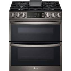 LG Electronics 6.9 cu. Slide-In Double Gas Range with ProBake Black