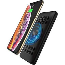 Techsmarter 12000mAh Wireless Power Bank Portable Charger with Anti-slip Suction Cups. For iPhone 14 13 12 SE 11 XR XS X 8 Samsung S22 S21 S20 S10 S9 LG ThinQ and More
