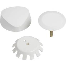 Geberit TurnControl Traditional Plastic Overflow Drain Trim Kit In White Alpine, 151.550.11.1