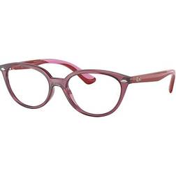 Ray-Ban Junior Rb1612 Kids Red On Pink Clear Lenses Polarized 48-15 Red On Pink 48-15