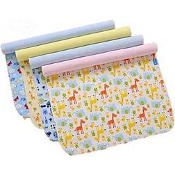 Monvecle 4pcs Pack Baby Infant Waterproof Cotton Changing Pads Washable Resuable Diapers Liners Mats (4pcs Pack-18"x12"