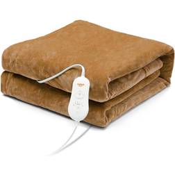 Nalax Electric Fast Heating Body Throw Blanket with 6 Heat Levels Brown