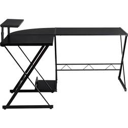 Costway 58 44 L-Shaped Computer Gaming Desk w/ Monitor Stand & Host Tray Home Office Black