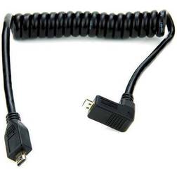 Atomos 11.81'/30cm Coiled Right Angled Micro Straight Micro Cable