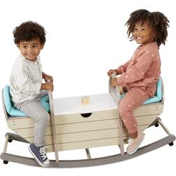 Little Tikes Rockers Multicolor Wood Cushioned 2-in-1 Teeter Totter Bench