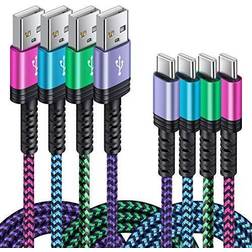 C Charger Cable Fast Charging Phone Android Power Cord 4Pack for Samsung Galaxy S22 S22 Ultra S22 Plus Note 21/20 Ultra, S21 /S20 Plus/S21 S20 FE/S10 Plus/S9 A11/A21/A51/A71 Google Pixel 5 4A XL