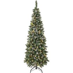 National Tree Company First Traditions Pre-Lit Oakley Hills Snowy Slim Christmas Tree