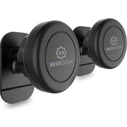 WixGear Magnetic Phone Car Mount Universal Stick On (2 Pack) Dashboard Magnetic Car Mount Holder for Cell Phones and Mini Tablets with Fast Swift-snap Technology Magnetic Cell Phone Mount