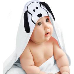 Lambs & Ivy Snoopy Baby/Infant Cotton Hooded Bath Towel White