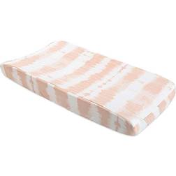 Crane Parker Quilted Changing Pad Cover In Pink/white white Changing Pad Cover