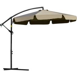 OutSunny 9' Offset Hanging Umbrella, Cantilever Umbrella with Easy Tilt Adjustment, Cross