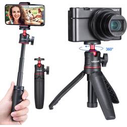 Ulanzi MT-08 Extension Pole Tripod, Mini Selfie Stick Tripod Stand Handle Grip for Webcam iPhone 11 Pro Max Samsung Smartphone Canon G7X Mark III Sony ZV-1 RX100 VII A6400 A6600 Cameras Vlogging