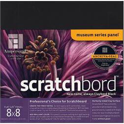Ampersand Claybord Scratchbord 8" x 8" 1/8" Thick, Black
