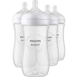 Philips AVENT Natural Baby Bottle with Natural Response Nipple, Clear, 11oz, 4pk, SCY906/04
