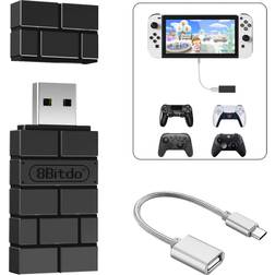 8BitDo USB Wireless Controller Adapter 2 Converter Dongle for Switch/Switch OLED,Windows,MacOS,Raspberry Pi,for PS5/PS4/PS3 Controller,Xbox Series X/S,Xbox One Bluetooth Controller, with OTG Cable