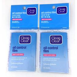 Clean & Clear Oil Control Film Blotting Paper, Oil-absorbing Sheets for Face, 60 Sheets (Pack of 2)