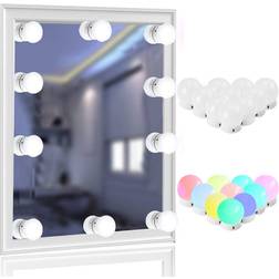 SICCOO Vanity Mirror Light, RGB Colorful DIY Hollywood Style LED Makeup Mirror Lights with 10 Dimmable Light Bulbs,USB Cable, RGB (Mirror Not Include)