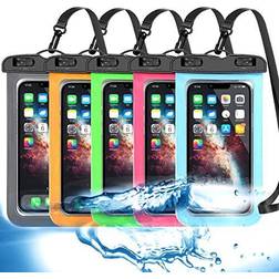 5 Pack Universal Waterproof Phone Pouch, Large Phone Dry Bag Waterproof Case for Apple iPhone 13 12 11 Pro Max XS Max XR X 8 7 6 Plus SE, Samsung S21 S20 S10,Note,Up to 6.7"