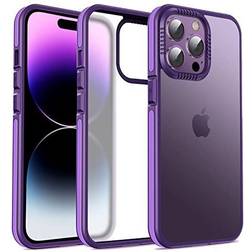 Casus Frosted Matte Silicone Frame Shockproof Case for iPhone 14 Pro Max Purple