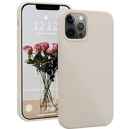 iPhone 12/iPhone 12 Pro Silicone Case, SOH Mingying Full Body Protective Phone Case, Premium Soft Rubber Shockproof Case Compatible with Apple iPhone 12/12 Pro(6.1Inch) (Stone)