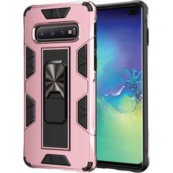 Samsung Galaxy S10 Plus Case Samsung Galaxy S10 Case Military Grade Built-in Kickstand Case Holder Armor Heavy Duty Shockproof Cover Protective for Samsung Galaxy S10 Plus Phone Case (Rose Gold)