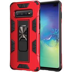Samsung Galaxy S10 Plus Case Samsung Galaxy S10 Case Military Grade Built-in Kickstand Case Holder Armor Heavy Duty Shockproof Cover Protective for Samsung Galaxy S10 Plus Phone Case (Red)
