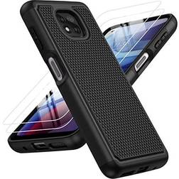 for Motorola Moto G Power 2021 Case: Dual Layer Protective Heavy Duty Cell Phone Cover Shockproof Rugged with Non Slip Textured Back Military Protection Bumper Tough 6.6inch (Matte Black)