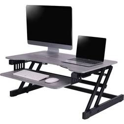 Rocelco Adjustable Standing Desk Converter with Retractable Keyboard Tray
