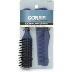 Conair Brush Basic Styling Compact Hairbrush & Comb Set