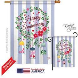 Breeze Decor 15103 Happy Anniversary 2-Sided Vertical Impression House Flag