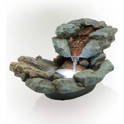 Alpine Corporation 9 River Rock Waterfall Tabletop Fountain with