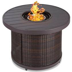 Best Choice Products 32in Round Wicker Fire Pit
