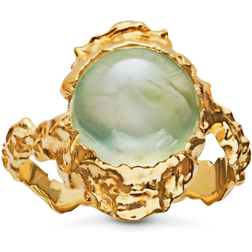 Maanesten Goddess Prehnit Ring - Gold/Green