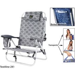BigBuy Outdoor Folding Chair with Cooler Textiline Coral 55 x 24 x 63 cm Elegant
