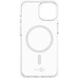 Goobay 61345 iPhone skyddsfodral med MagSafe-laddare/kompatibel med Apple iPhone 14/kameraskydd och skärmskydd/stötsäker/transparent iPhone-fodral med magnetisk ring
