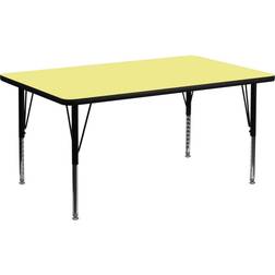 Flash Furniture Wren 30''W x 60''L Rectangular Yellow Thermal Laminate Activity Table