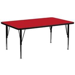 Flash Furniture Wren 30 W x 72 L Rectangular Red HP Laminate Activity Table