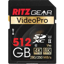 Ritz Gear Extreme Performance Video Pro 512GB 4K 8K 3D Full Hd Sd Card Black ONE SIZE