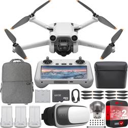 DJI Mini 3 Pro Drone Quadcopter with RC Smart Remote Fly More Kit & FPV Go Bundle