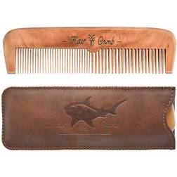 Wooden Hair Combs for Men Men s Wood Beard Comb with Leather Travel Case