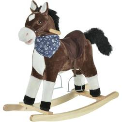 Indoor Rocker Animal Horse Kids Chair Toy for 3-6 Years, Brown