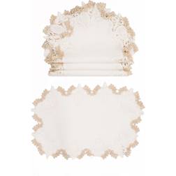 Xia Home Fashions Anais Elegant Lace Place Mat White (48.3x33)