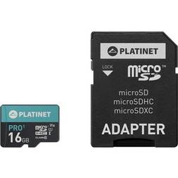 Platinet Micro SDHC Kort 16GB V10 m/adapter (UHS-I)