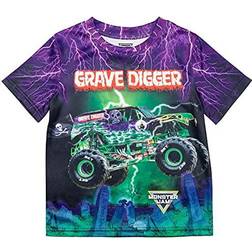 Monster Jam Grave Digger Toddler Boys Graphic T-Shirt Purple/Green 4T