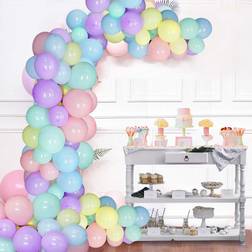 Pastelballoonsgarlandarchkit110 Pcs Assorted Macaron Candy Pastel Party Latex Balloons For Wedding Party Baby Shower Christmas Party Supplies